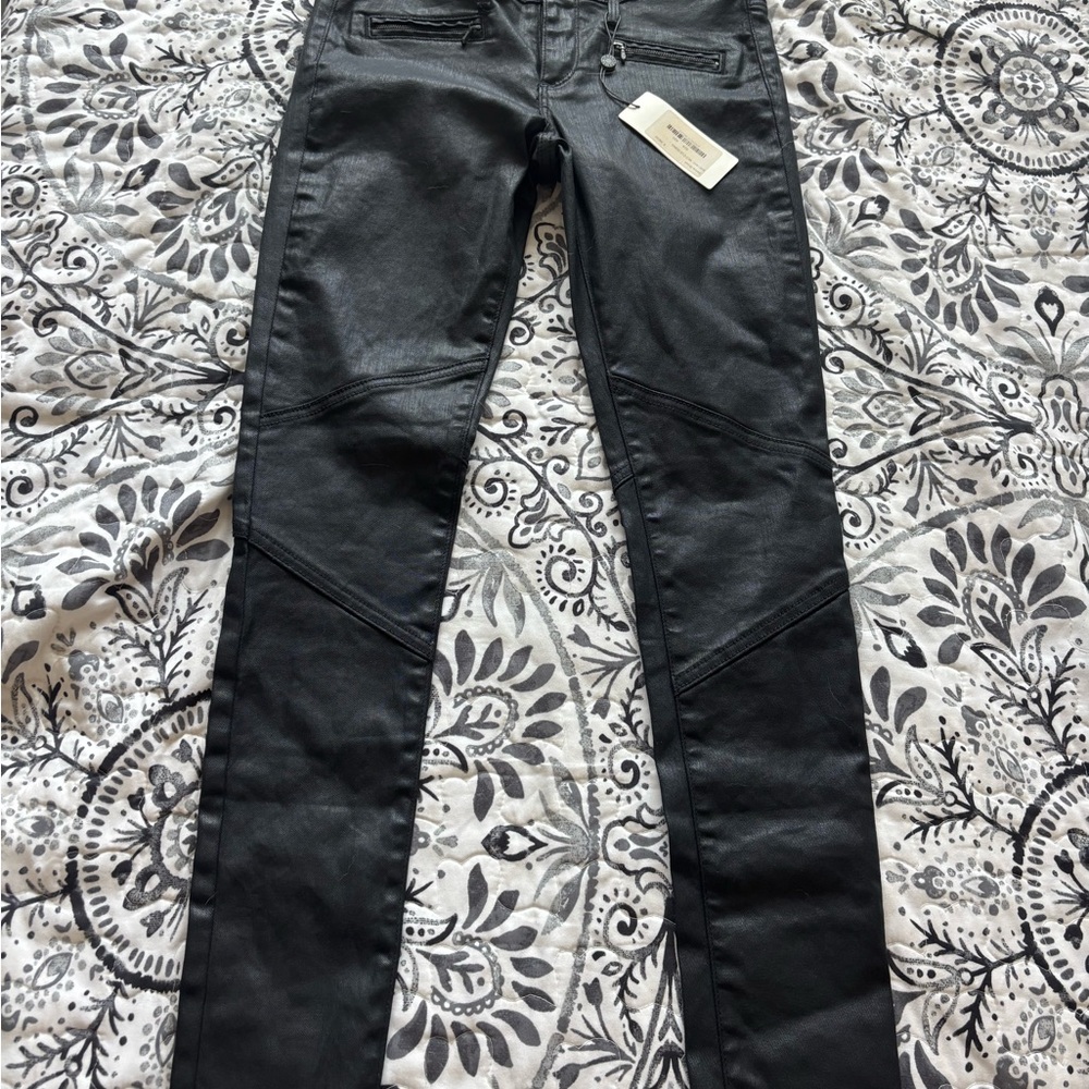 Saks Fifth Avenue Sienna Brown Moto Leggings